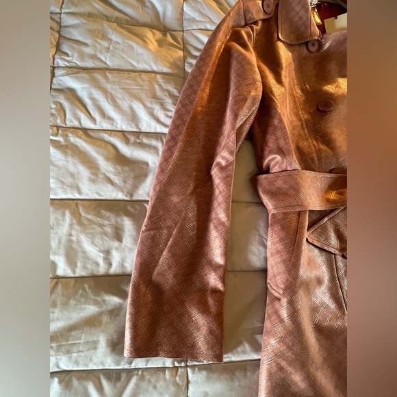 NWT Solitaire double breasted coral and silver spring jacket. Women’s size L. - Picture 2 of 10